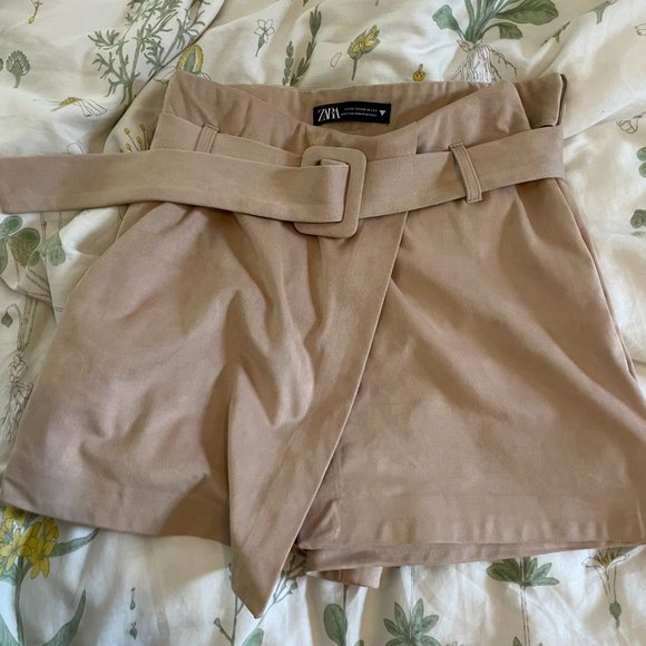 Zara suede 60s style Coral pink shorts skirt skort! - Picture 6 of 7